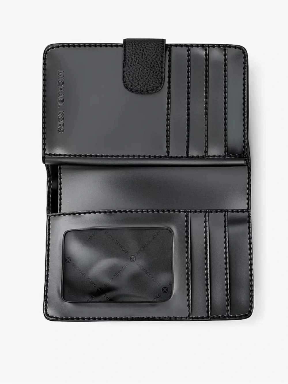 Michael Kors Jet Set Travel Medium Logo Debossed Billfold Wallet Black NWT